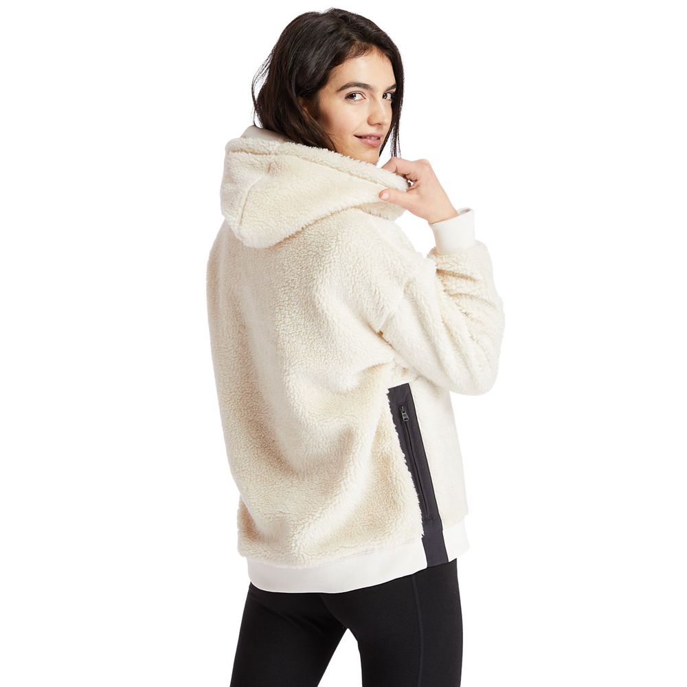 Timberland Womens Hoodie Recycled-Fleece - White - India PQ1632785